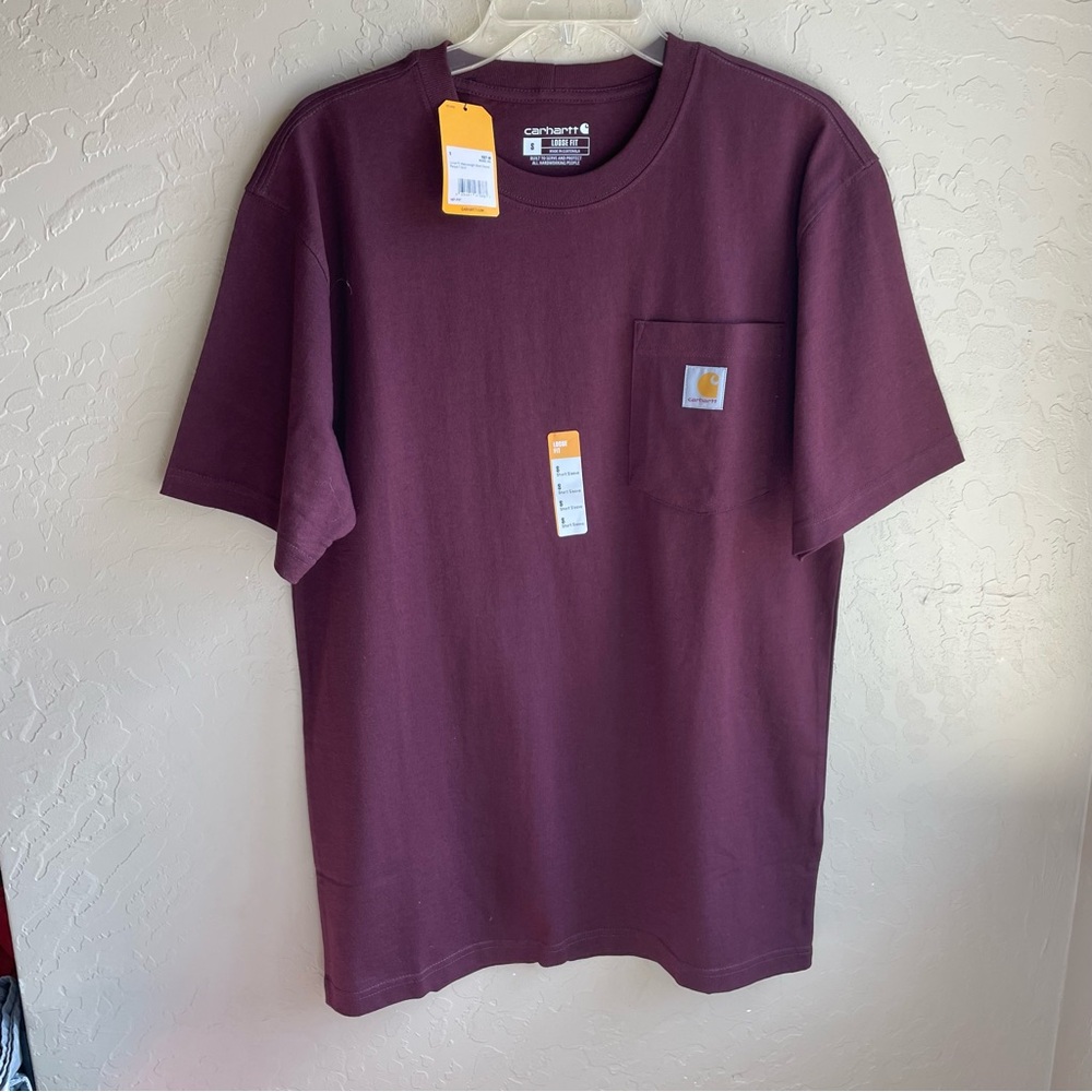 NWT! CARHARTT MEN'S LOOSE FIT
HEAVYWEIGHT LOGO POCKET WORK T-SHIRT SMALL - Picture 2 of 10